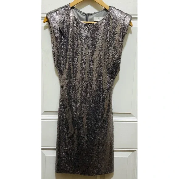 ASTR The Label Silver Sequin Mini Dress Women's Size S - Picture 3 of 5